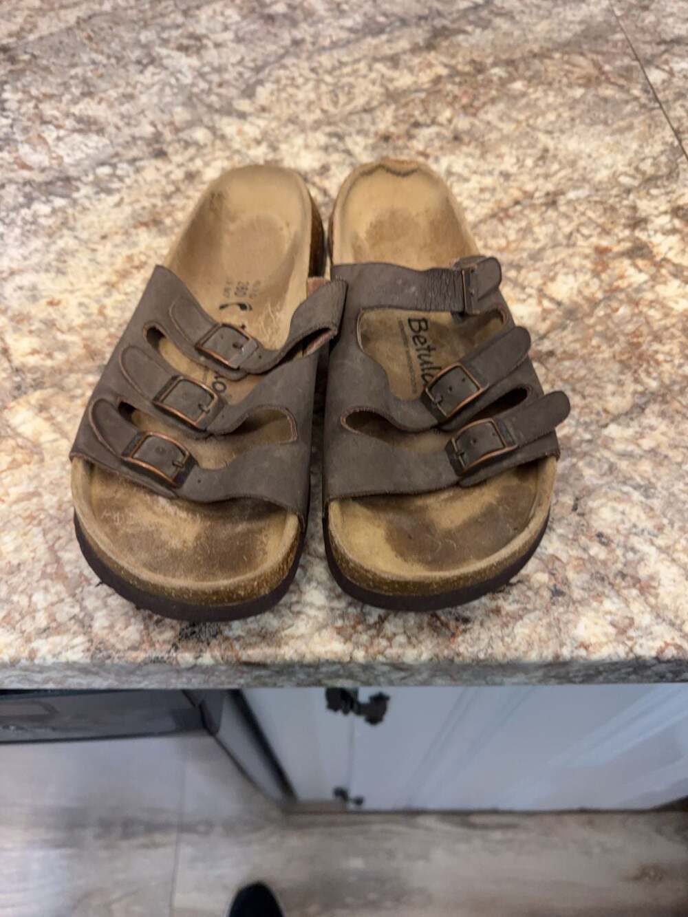 Betula Licensed by Birkenstock Brown Three-Strap Sandals Size 40